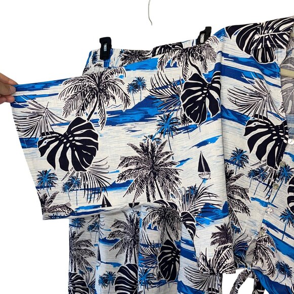 C&C California Womens Top Pant Set Size L Multicolor Crop Front Tie Wide Leg New - Picture 8 of 11